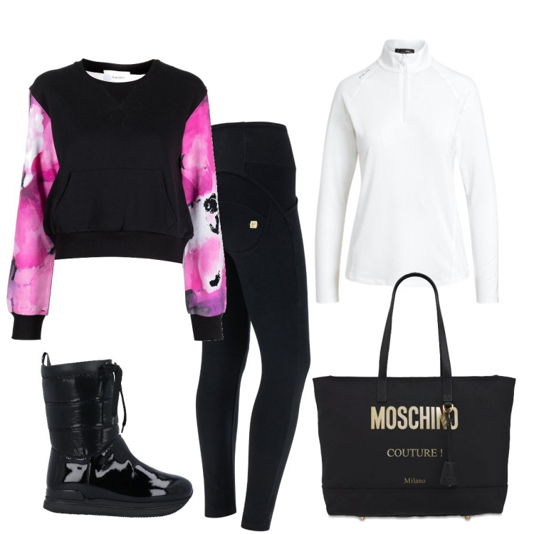 Outfit donna - Total look #1495234. Stile Casual per Tutti i giorni. Abbinamento con stivaletti, pantaloni skinny, felpe, pullovers, shopping bag.