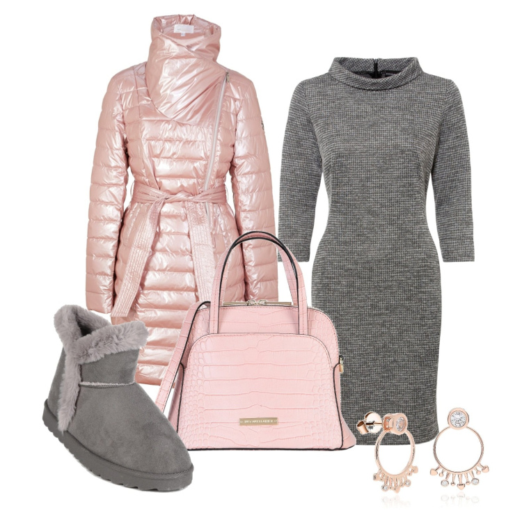 Outfit donna - Ghost outfitter - romantico dicembre. Stile Romantica per Tutti i giorni. Abbinamento con borse a tracolla, vestiti, giacche, stivaletti, orecchini.