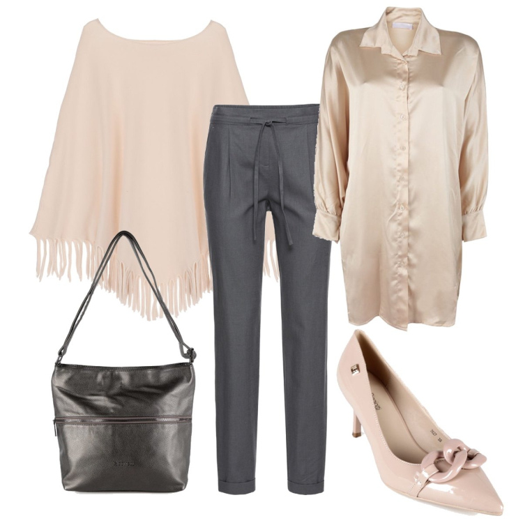 Outfit donna - L’eleganza con la coulisse. Stile Bon Ton per Ufficio. Abbinamento con pantaloni, camicie, décolleté, borse a tracolla, cappotti.
