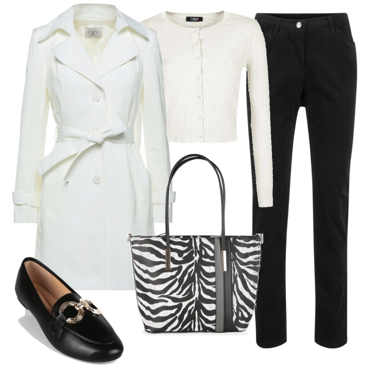 Outfit donna - Scarpa bassa. Stile Casual chic per Tutti i giorni. Abbinamento con pantaloni, cappotti, mocassini, borse a spalla, cardigans.