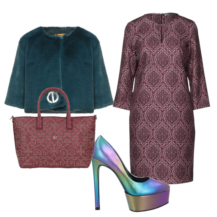Outfit donna - Total look #1497298. Stile 70s per Serata fuori. Abbinamento con vestiti corti, borse a mano, cappotti, décolleté.