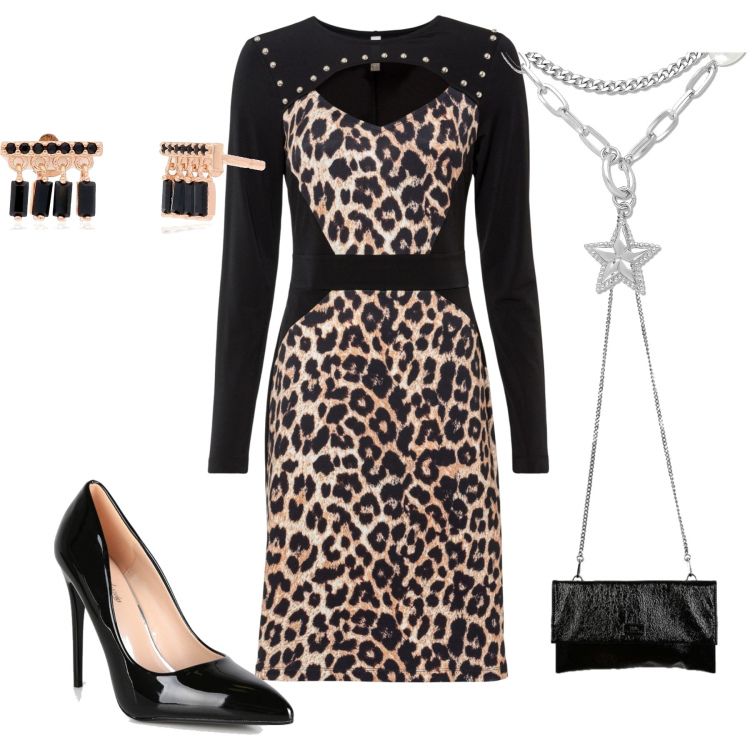 Outfit donna - Serata. Stile Sexy per Serata fuori. Abbinamento con vestiti corti, pochette, décolleté, collane, orecchini.