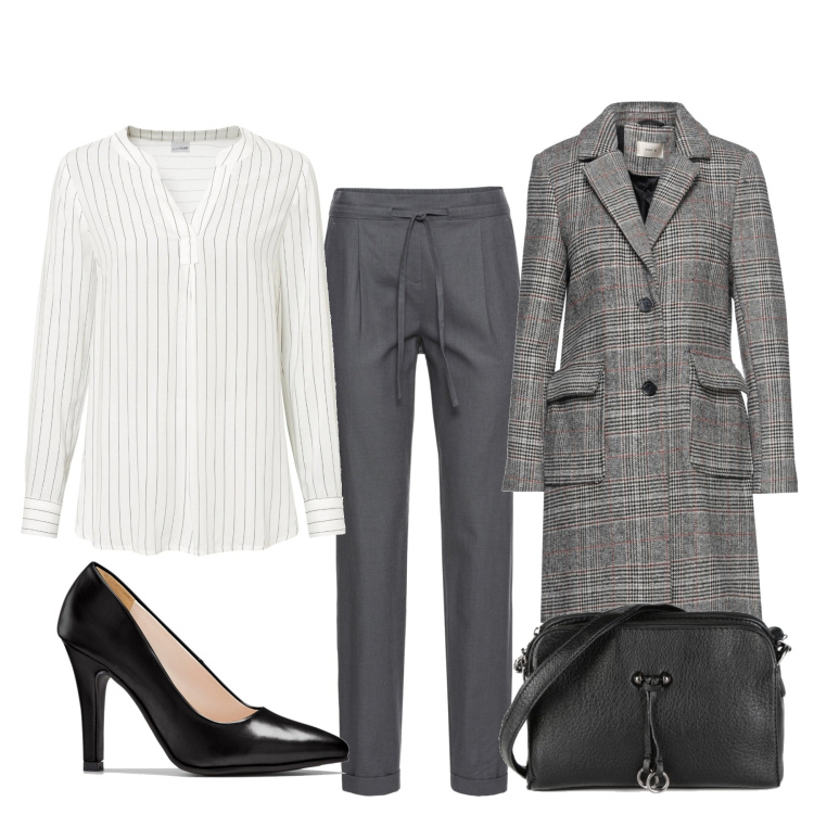 Outfit donna - Total look #1498360. Stile Chic per Serata fuori. Abbinamento con cappotti, pantaloni, tuniche, décolleté, borse a mano.