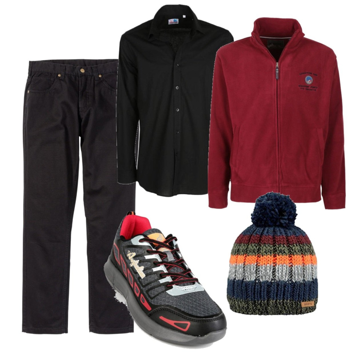 Outfit uomo - Variopinto. Stile Urban per Tutti i giorni. Abbinamento con pantaloni, sneakers alte, felpe, camicie, berretti.