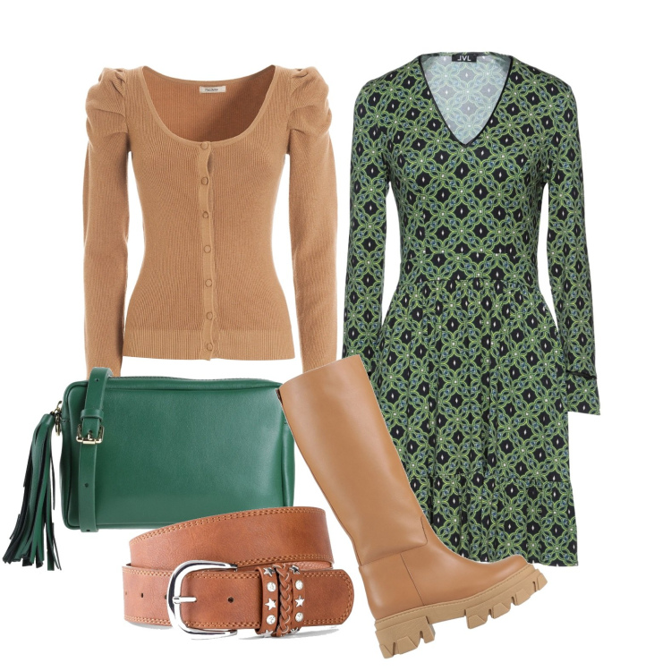 Outfit donna - Il cardigan sfizioso. Stile Casual chic per Tutti i giorni. Abbinamento con cinture, vestiti corti, stivali, borse a tracolla, cardigans.