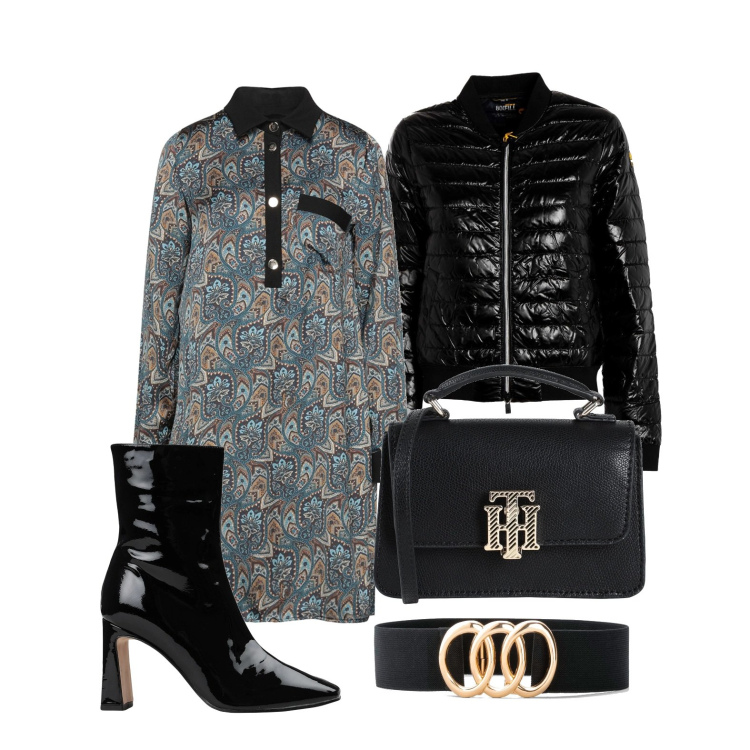 Outfit donna - L\'abito comodo e trendy. Stile Casual chic per Tutti i giorni. Abbinamento con cinture, vestiti corti, stivaletti, borse a mano, bomber.