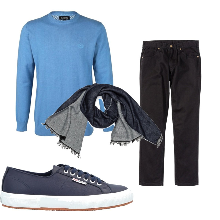 Outfit uomo - Total look #1502635. Stile Casual per Tutti i giorni. Abbinamento con pantaloni, sneakers, pullovers, sciarpe.