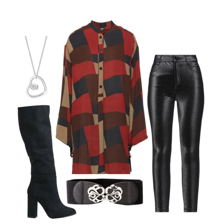 Outfit donna - Ghost outfitter - jeggins in ecopelle. Stile Casual per Tutti i giorni. Abbinamento con cinture, camicie, pantaloni, stivali, ciondoli.