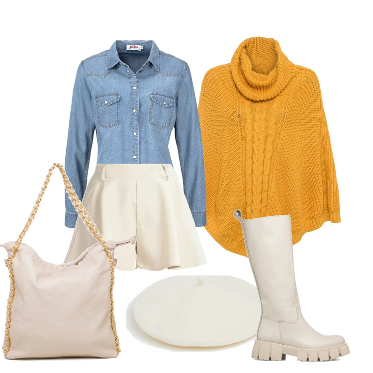Outfit donna - Il jeans che mi "salva" sempre. Stile Casual per Tutti i giorni. Abbinamento con camicie, cappotti, shorts, cappelli con visiera, stivali, borse a spalla.