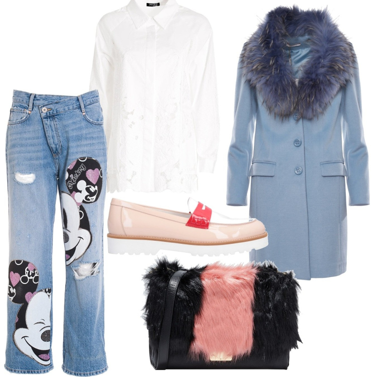 Outfit donna - Rock #123. Stile Rock per Serata fuori. Abbinamento con mocassini, borse a tracolla, cappotti, jeans, camicie.