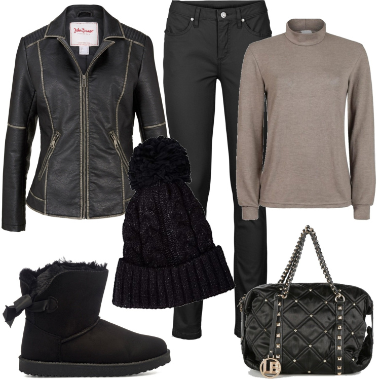 Outfit donna - W i beanie!. Stile Casual chic per Tutti i giorni. Abbinamento con jeans, blazer, borse a mano, maglieria, anfibi, cappelli.