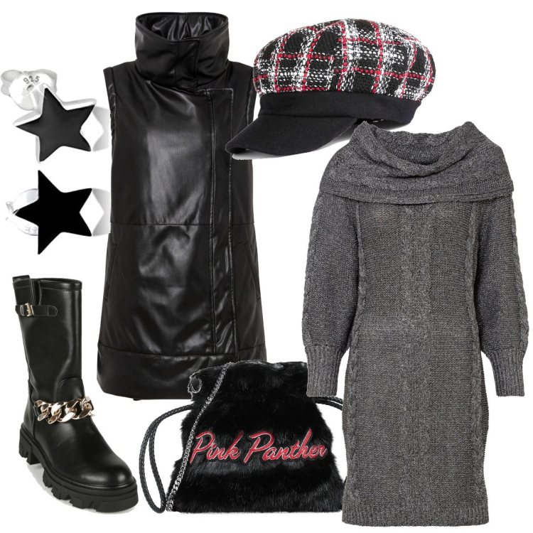 Outfit donna - Le spalle scoperte. Stile Rock per Serata fuori. Abbinamento con borse a mano, blazer, vestiti, bikini, stivaletti, orecchini.