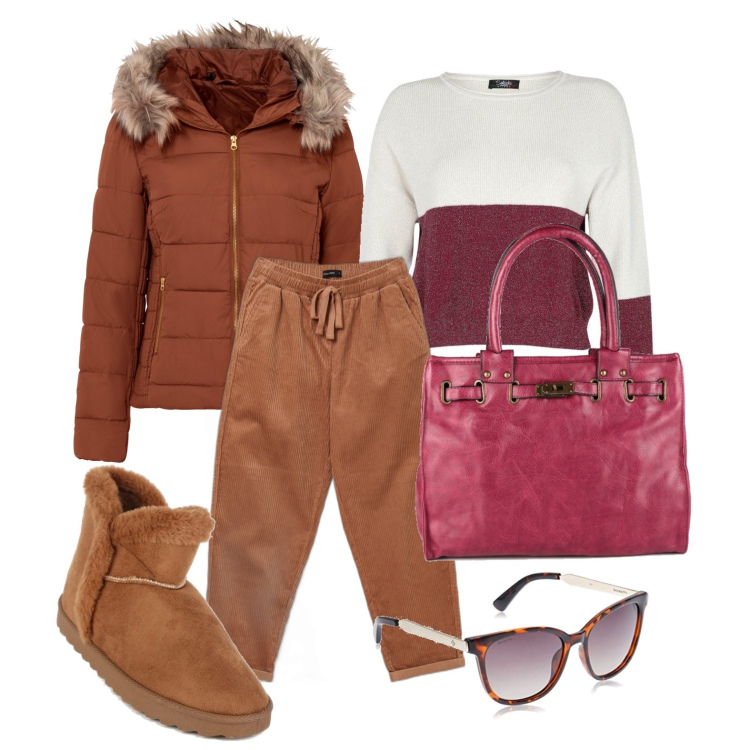 Outfit donna - Ghost outfitter - freddo in città. Stile Sporty chic per Tutti i giorni. Abbinamento con giacche, maglieria, borse a mano, stivaletti, pantaloni, occhiali da sole.