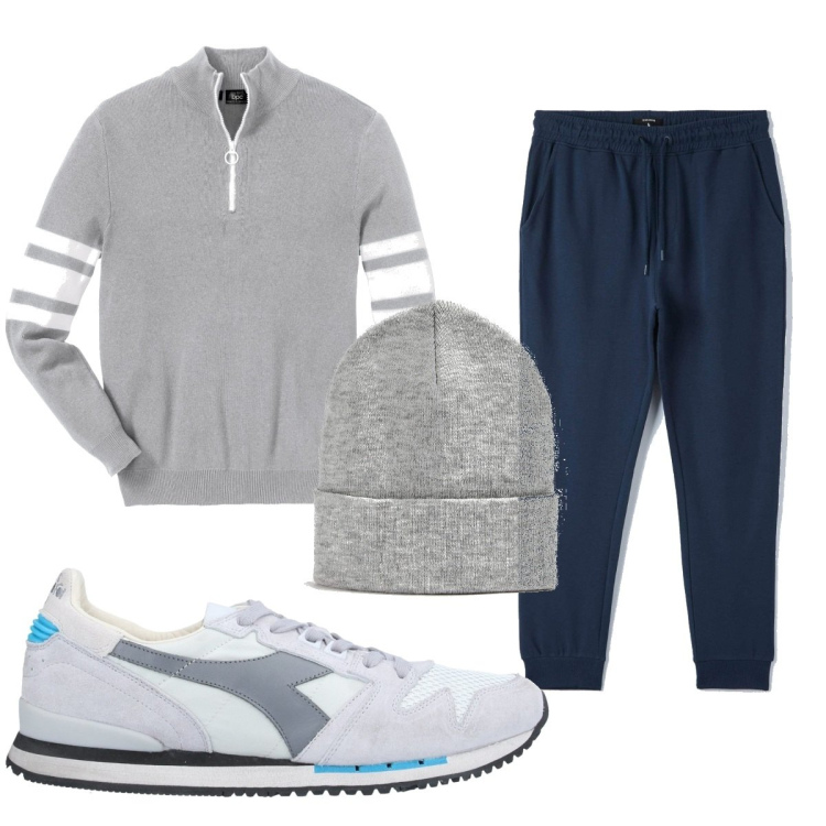 Outfit uomo - Total look #1508635. Stile Casual per Tutti i giorni. Abbinamento con t-shirt sportive, sneakers, cappelli con visiera, pantaloni skinny.
