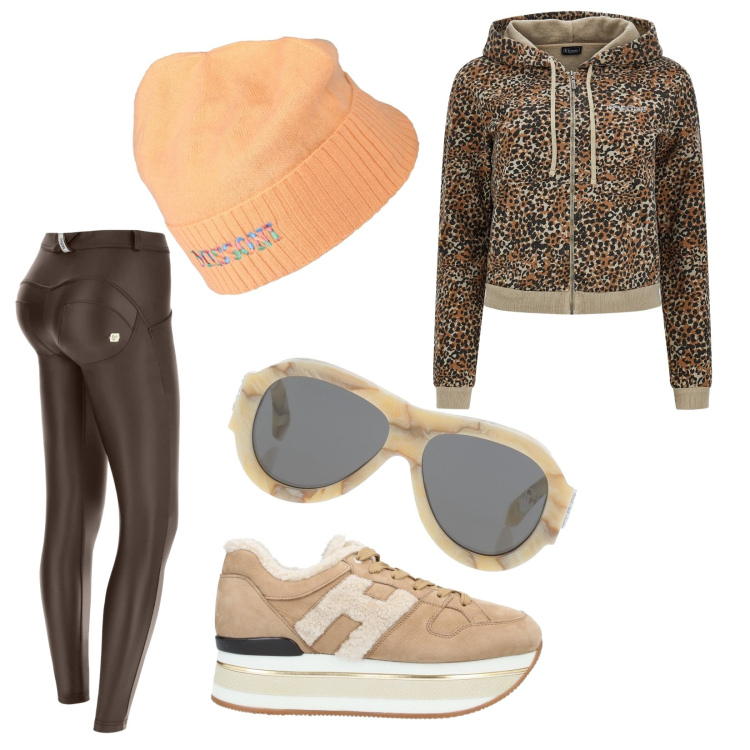 Outfit donna - Saldi Freddy. Stile Urban per Tutti i giorni. Abbinamento con sneakers, occhiali da sole, cappelli, pantaloni skinny, felpe con cappuccio.