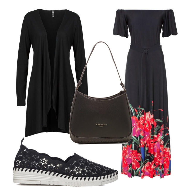 Outfit donna - Total look #1510479. Stile Boho per Tutti i giorni. Abbinamento con cardigans, vestiti, borse a spalla, sneakers.