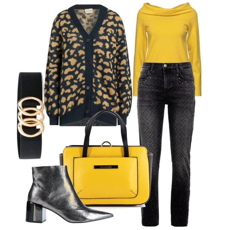 Outfit donna - Uno stile a prescindere. Stile Casual chic per Tutti i giorni. Abbinamento con cinture, cardigans, pullovers, stivaletti, jeans, borse a tracolla.