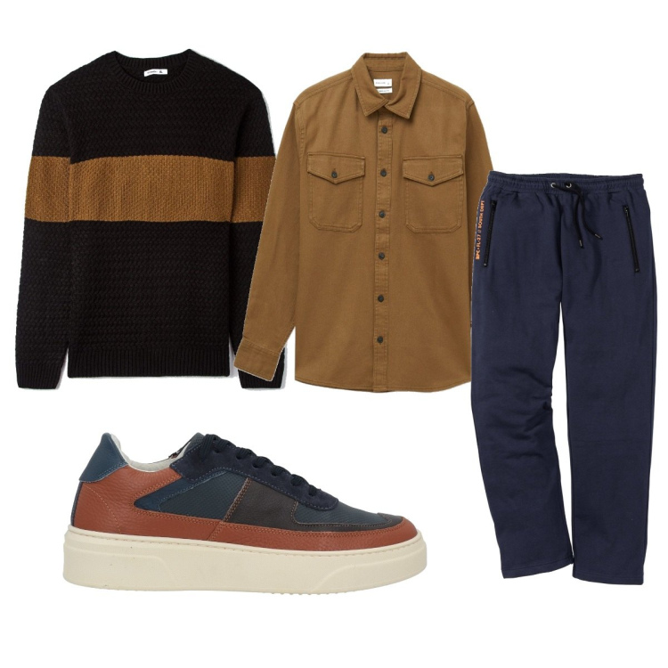 Outfit uomo - Total look #1511659. Stile Trendy per Tutti i giorni. Abbinamento con pantaloni, sneakers, maglieria, camicie.