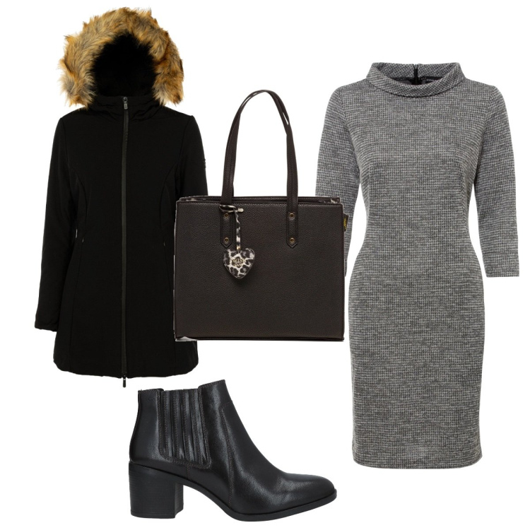 Outfit donna - Total look #1511671. Stile Trendy per Tutti i giorni. Abbinamento con stivaletti, vestiti, giacche, borse a spalla.