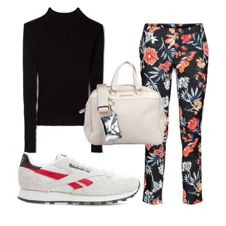 Outfit donna - Total look #1512099. Stile Basic per Tutti i giorni. Abbinamento con pantaloni, borse a mano, maglieria, sneakers.