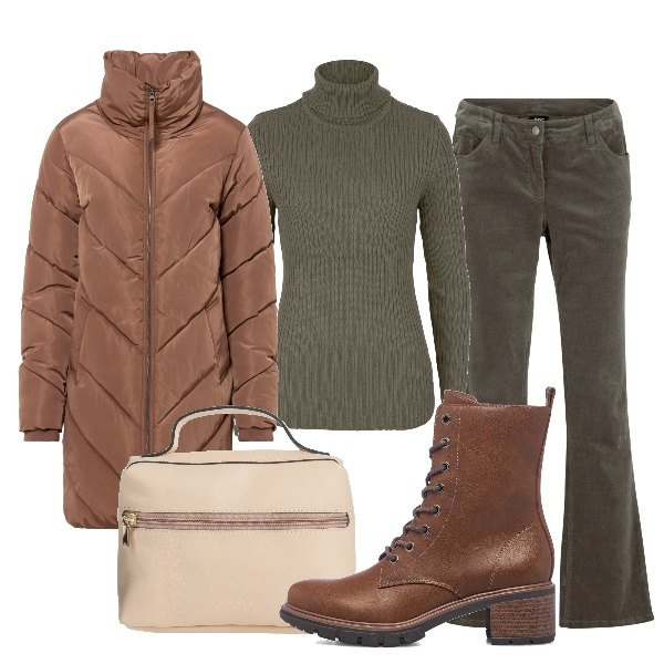 Outfit donna - Banale sarai tu. Stile Casual per Tutti i giorni. Abbinamento con pantaloni, maglieria, giacche, borse a mano, anfibi.