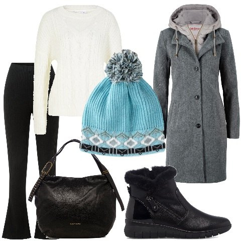 Outfit donna - W i beanie!. Stile Casual chic per Tutti i giorni. Abbinamento con cappotti, maglieria, pantaloni, berretti, stivaletti, borse a spalla.