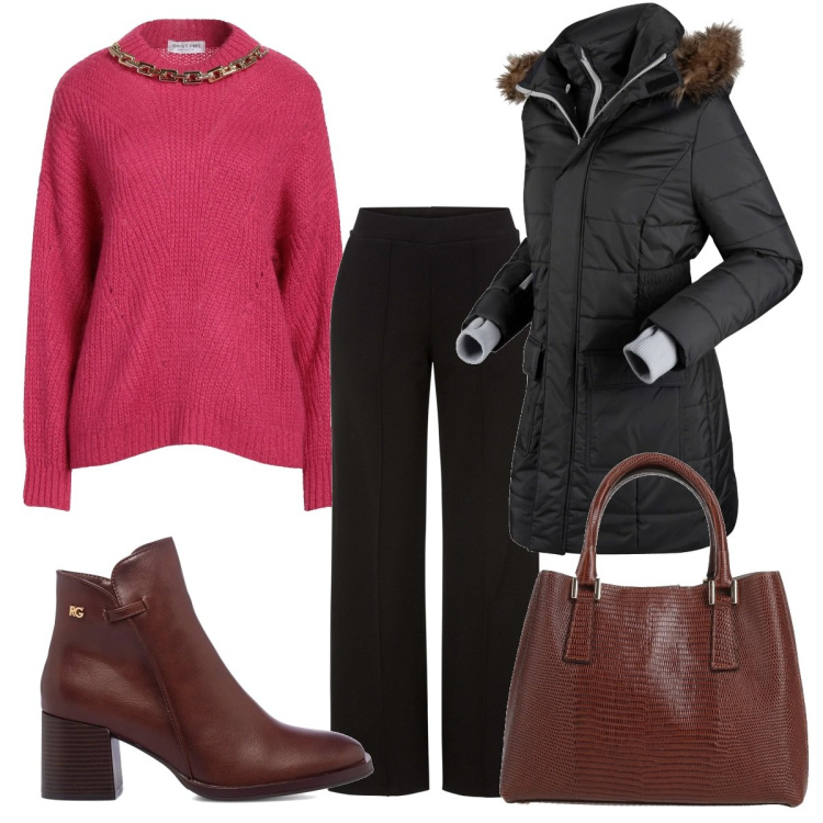 Outfit donna - E si rientra a scuola. Stile Bon Ton per Scuola/Università. Abbinamento con blazer, pantaloni, pullovers, borse a mano, stivaletti.