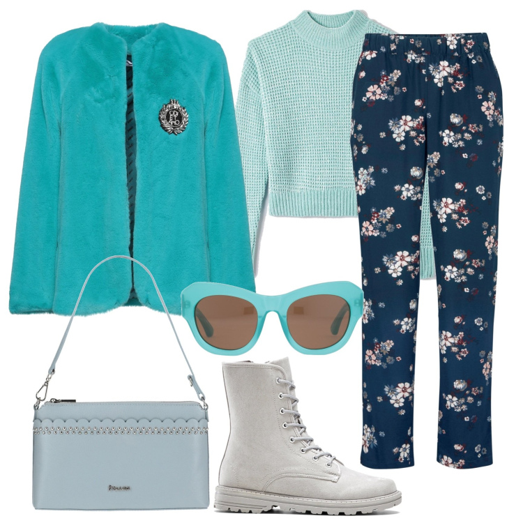 Outfit donna - Romantico bon ton. Stile Bon Ton per Tutti i giorni. Abbinamento con pantaloni, stivaletti, cappotti, borse a mano, occhiali da sole, maglieria.