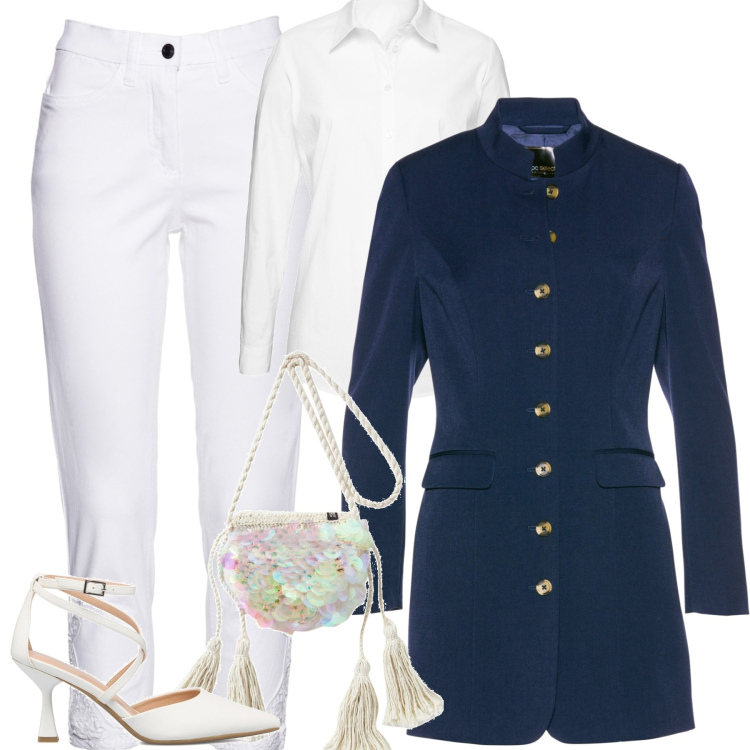 Outfit donna - Il blazer lungo. Stile Urban per Tutti i giorni. Abbinamento con camicie, blazer, jeans, borse a tracolla, décolleté.