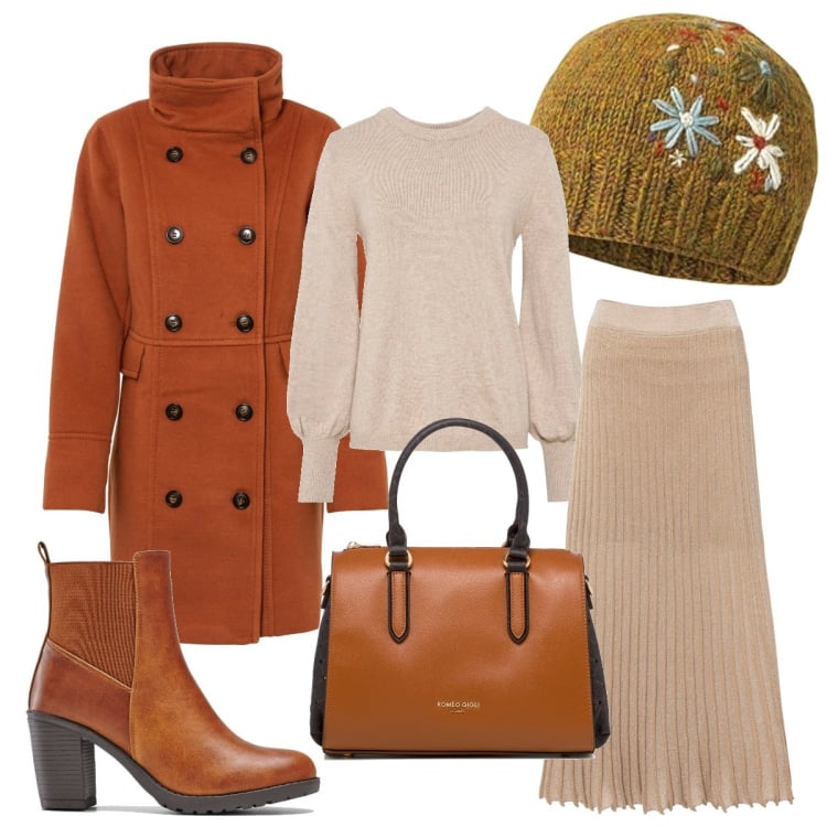 Outfit donna - Il cappellino che mi piace. Stile Bon Ton per Ufficio. Abbinamento con maglieria, gonne, cappotti, stivaletti, borse a mano, cappelli.