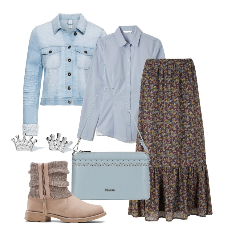 Outfit donna - Ghost outfitter - jeans 4 seasons. Stile Casual per Tutti i giorni. Abbinamento con stivaletti, blazer, gonne, borse a mano, camicie, orecchini.