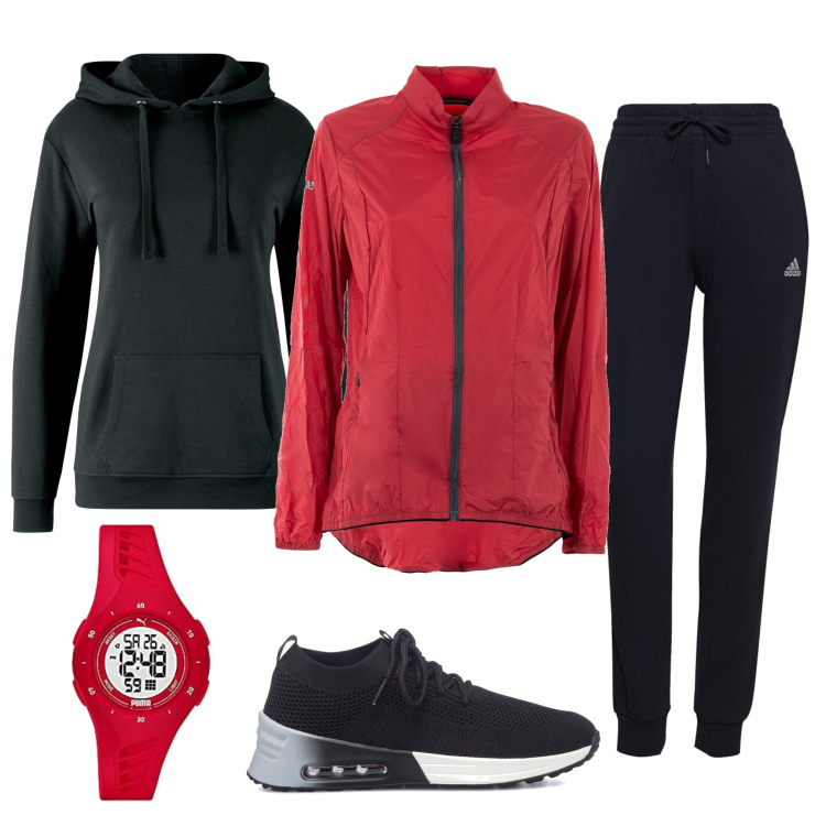 Outfit donna - Colmar. Stile Sporty chic per Sport. Abbinamento con felpe con cappuccio, giacche, pantaloni, sneakers, orologi.
