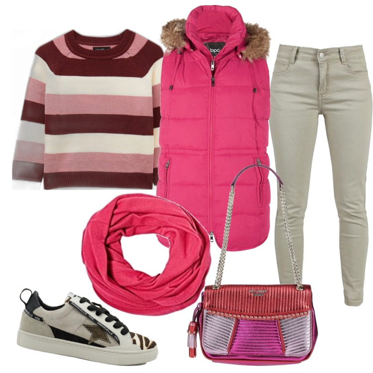 Outfit donna - Total look #1517456. Stile Basic per Tutti i giorni. Abbinamento con borse a spalla, bikini, pantaloni, maglieria, sneakers, sciarpe.