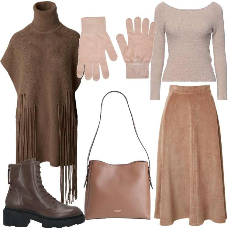 Outfit donna - Un po’ vintage. Stile Vintage retrò per Tutti i giorni. Abbinamento con stivaletti, pullovers, borse a spalla, cappotti, gonne longuette, guanti.