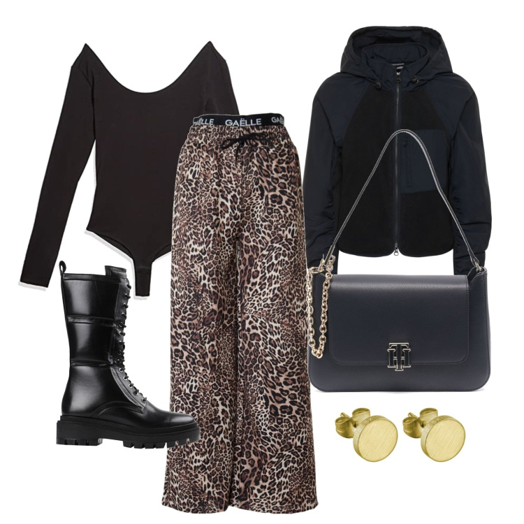 Outfit donna - Ghost outfitter - sempre di corsa. Stile Casual chic per Tutti i giorni. Abbinamento con stivali, borse a spalla, pantaloni a palazzo, orecchini, piumini, body.