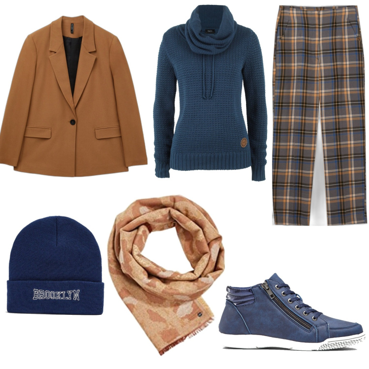 Outfit donna - Il pantalone a quadri. Stile Urban per Tutti i giorni. Abbinamento con maglieria, sneakers alte, cappelli con visiera, pantaloni capri, blazer, sciarpe.