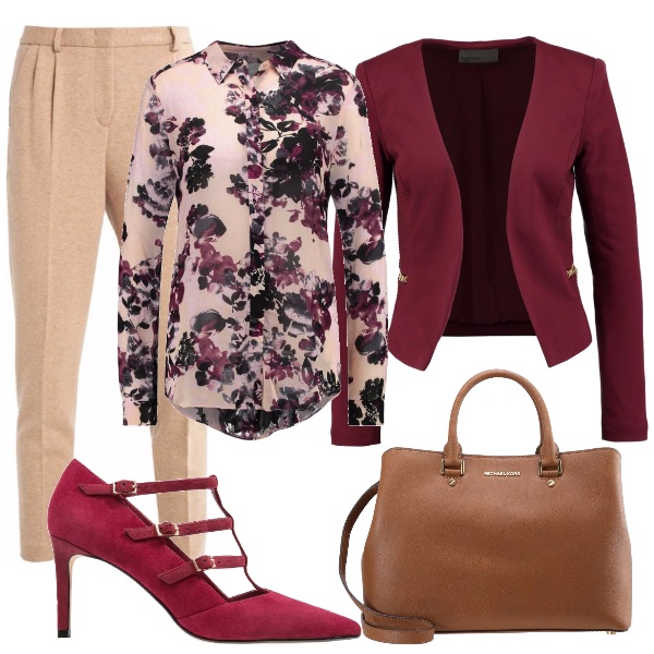 Outfit donna - Fiori d\'autunno. Stile Basic per Ufficio.