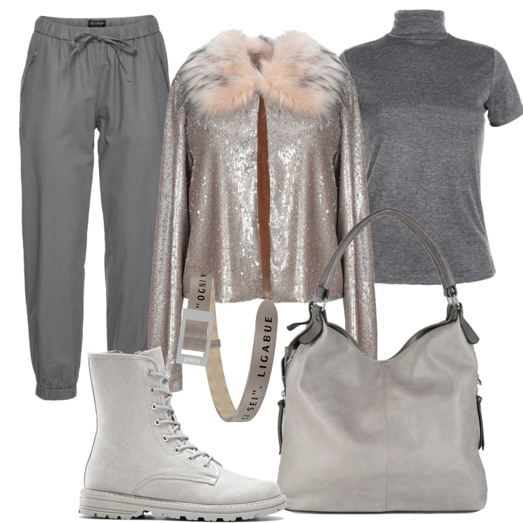 Outfit donna - Mix&Match. Stile Glamour per Tutti i giorni. Abbinamento con pantaloni, stivaletti, blazer, t-shirt, borse a spalla, orologi.