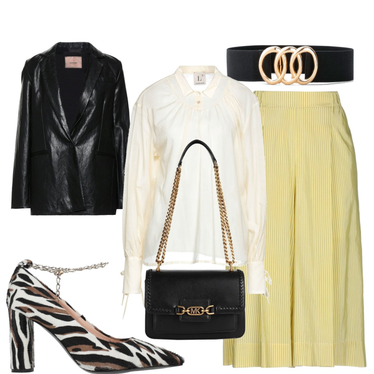 Outfit donna - Le decolleté con gioiello. Stile Bon Ton per Tutti i giorni. Abbinamento con cinture, pantaloni capri, décolleté, blazer, bluse, borse a spalla.