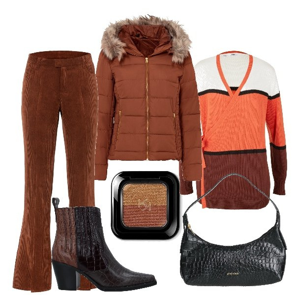 Outfit donna - Sottolineo ed insisto!. Stile Casual per Tutti i giorni. Abbinamento con giacche, cardigans, pantaloni, stivaletti, borse a mano, ombretti.