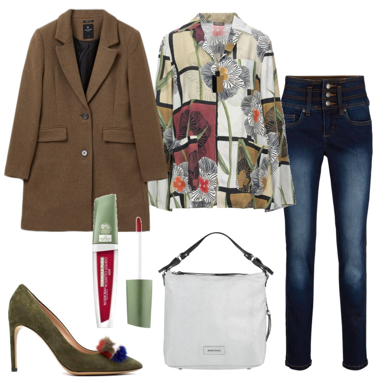 Outfit donna - Casual chic #3264. Stile Casual chic per Serata fuori. Abbinamento con camicie, borse a mano, jeans, cappotti, décolleté, rossetti.