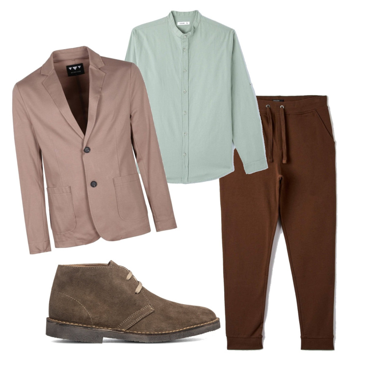 Outfit uomo - Il verde acqua. Stile Urban per Tutti i giorni. Abbinamento con camicie, pantaloni, giacche, stivali e stivaletti.