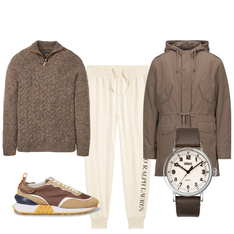 Outfit uomo - Total look #1531467. Stile Urban per Tutti i giorni. Abbinamento con maglieria, cappotti, sneakers, pantaloni, orologi.