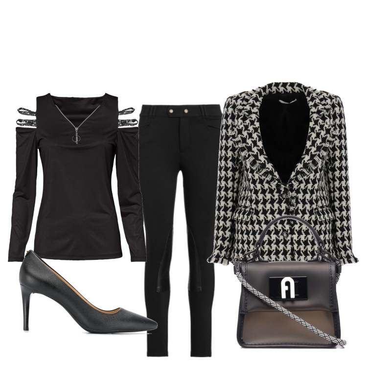Outfit donna - Total look #1531505. Stile Basic per Serata fuori. Abbinamento con gonne longuette, giacche, borse tote, décolleté, pantaloni.