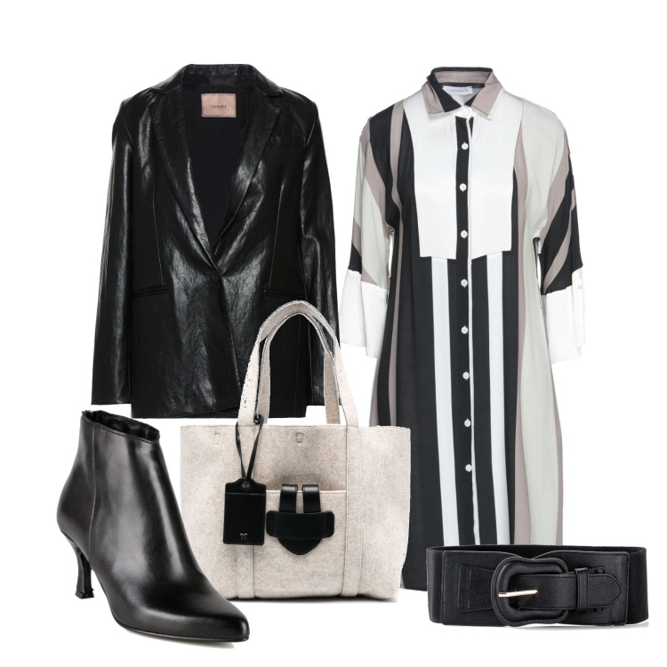 Outfit donna - Metto pure la cintura. Stile Glamour per Tutti i giorni. Abbinamento con cinture, vestiti midi/longuette, blazer, stivaletti, borse tote.