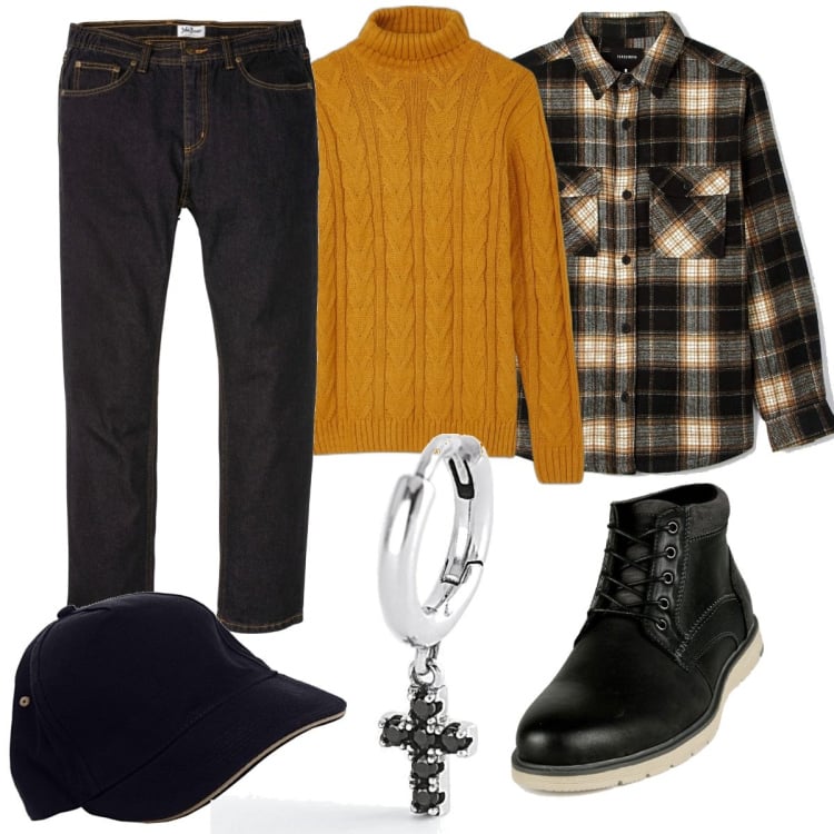 Outfit uomo - La giacca che mi piace. Stile Casual per Tutti i giorni. Abbinamento con jeans dritti, camicie, stivali e stivaletti, orecchini, pullovers, cappelli con visiera.