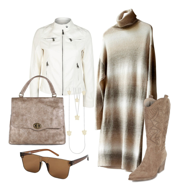 Outfit donna - Ghost outfitter - il vestito morbido. Stile Casual per Tutti i giorni. Abbinamento con vestiti corti, stivaletti texani, borse a mano, giacche, collane, occhiali da sole.