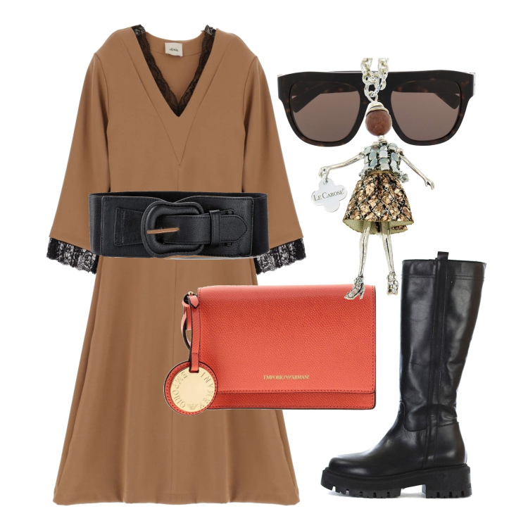 Outfit donna - Camicione anni 90\'s. Stile Chic per Serata fuori. Abbinamento con cinture, stivali, ciondoli, vestiti midi/longuette, borse a cartella, occhiali da sole.
