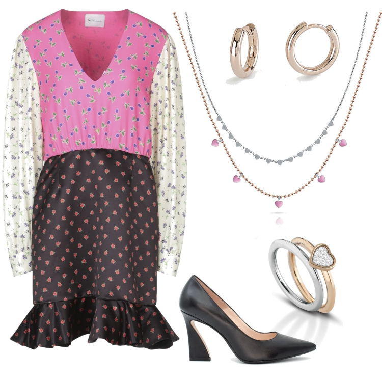 Outfit donna - San Valentino con gli accessori. Stile Romantica per Serata fuori. Abbinamento con vestiti corti, orecchini, anelli, collane, scarpe col tacco.