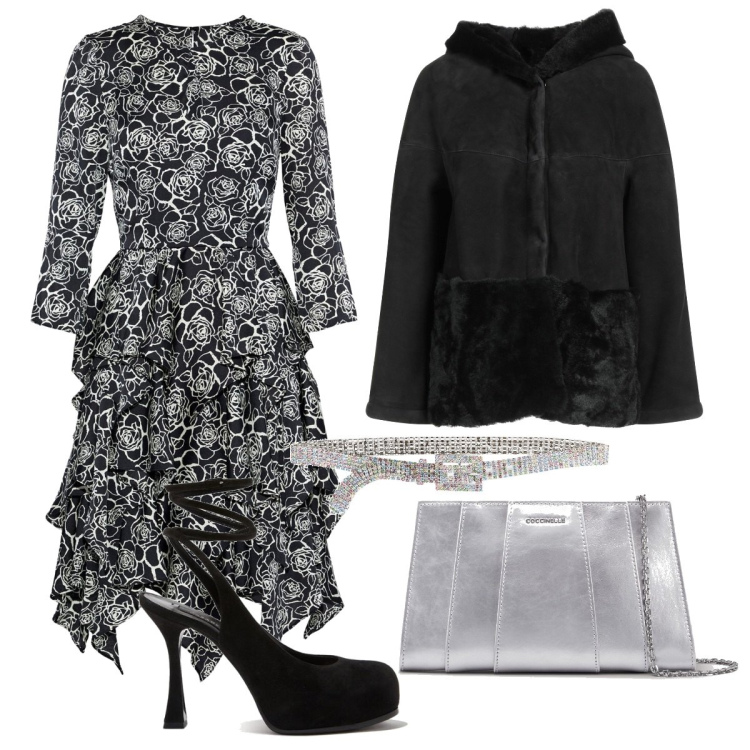 Outfit donna - S.valentino. Stile Glamour per Serata fuori. Abbinamento con vestiti corti, cinture, giacche, décolleté, clutch.
